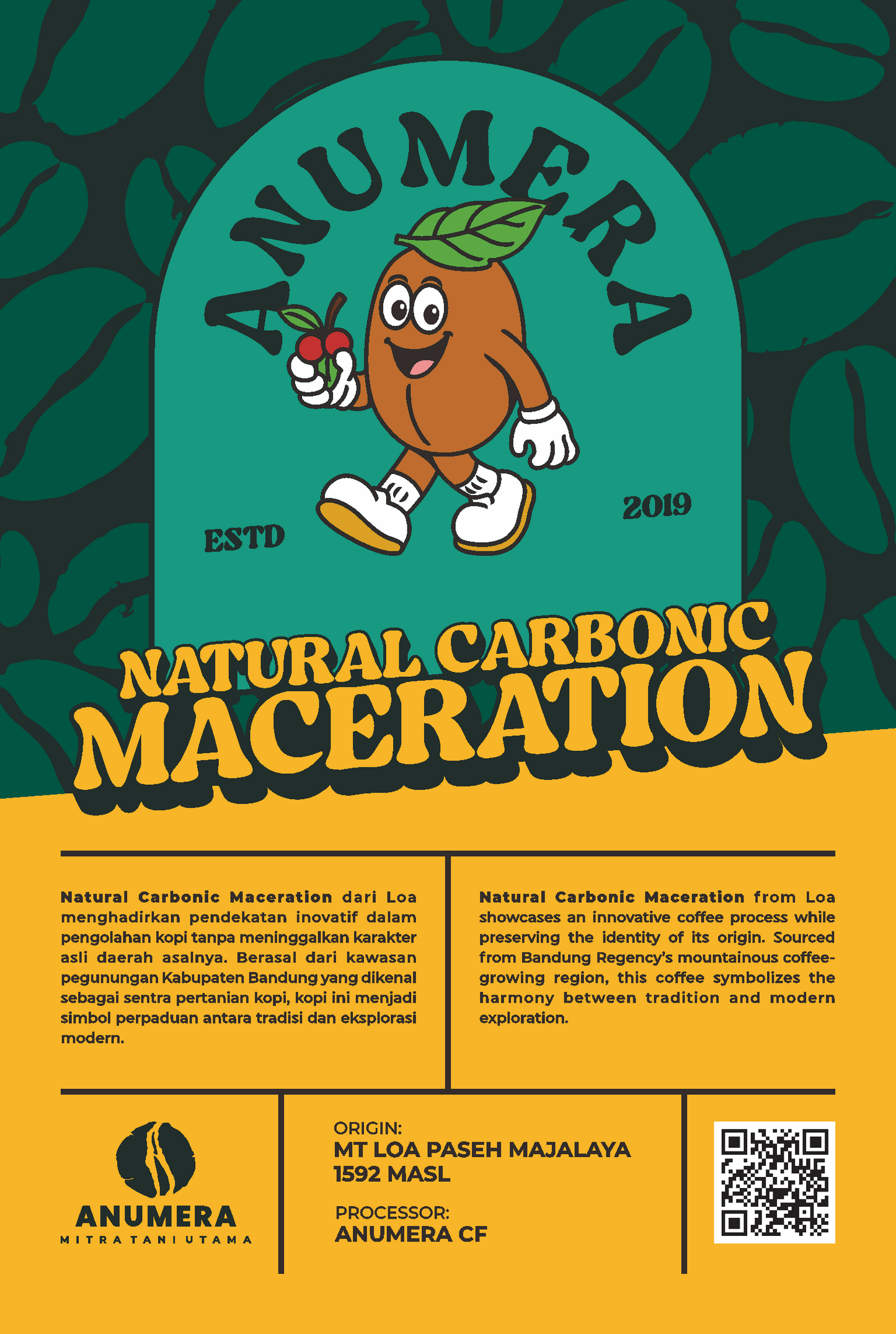 【完売】コーヒー生豆 Loa Anumera RI（Natural Carbonic Maceration）4kg真空パック
